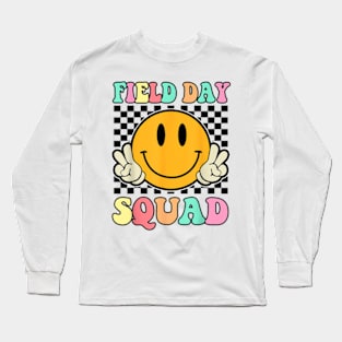 Field Day Squad Retro Smile Teacher Kids Field Day 2024 T-Shirt Long Sleeve T-Shirt